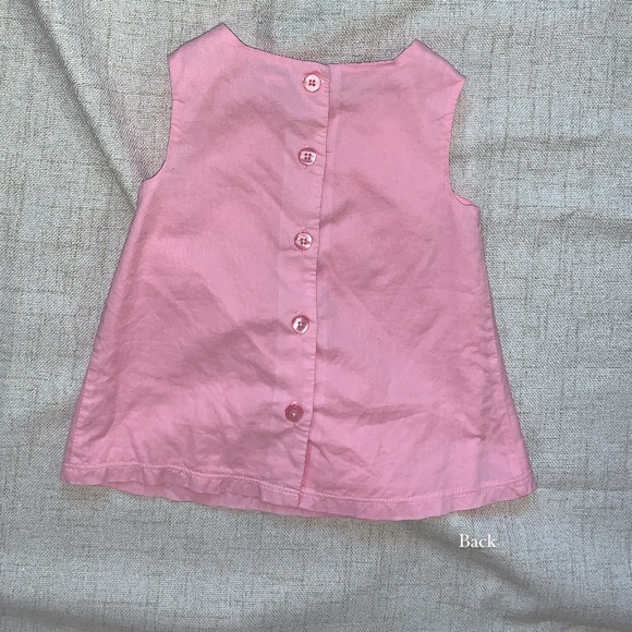 First Impressions Pink and White Floral Button up back Top (6-9 Months) - Picture 2 of 3
